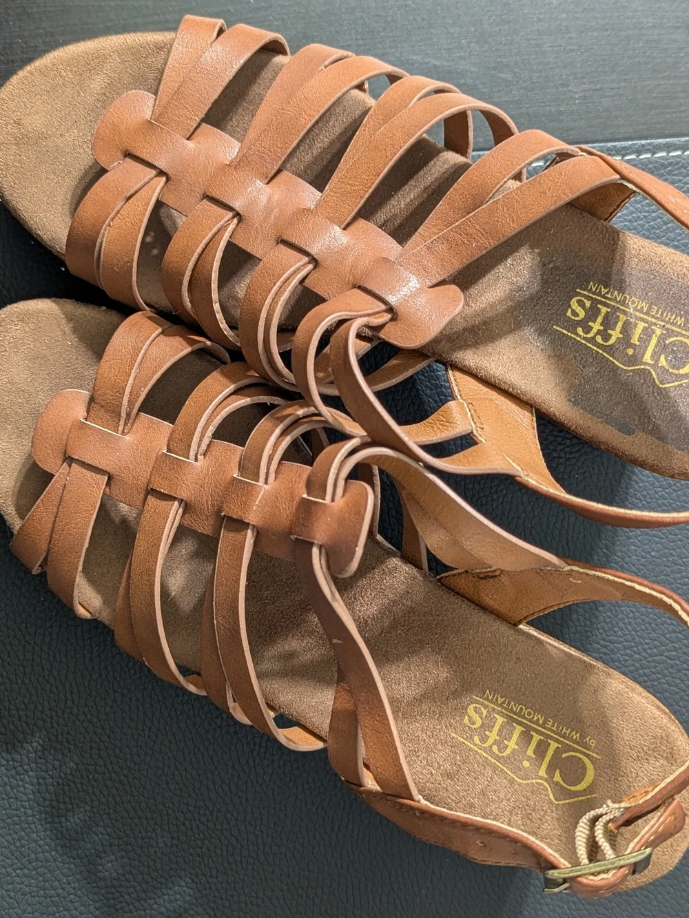 Cliffs by WHITE MOUNTAIN Tan Woven Strappy Platform Sandals